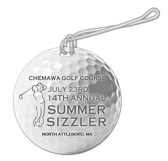Custom Round Golf Bag Tag / Luggage Tag