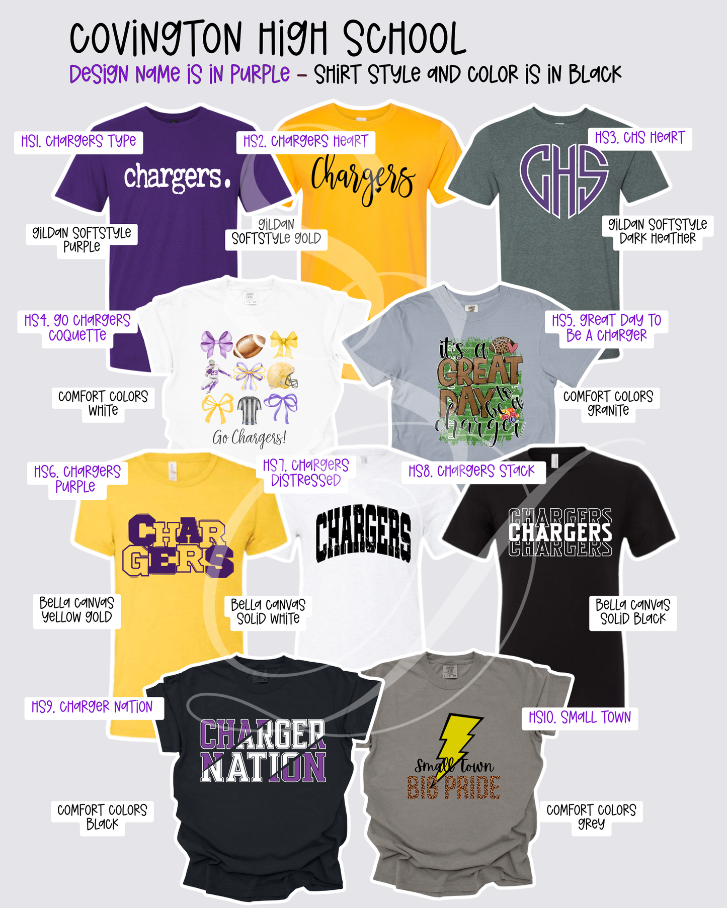 Covington Chargers Mix & Match Spirit Wear