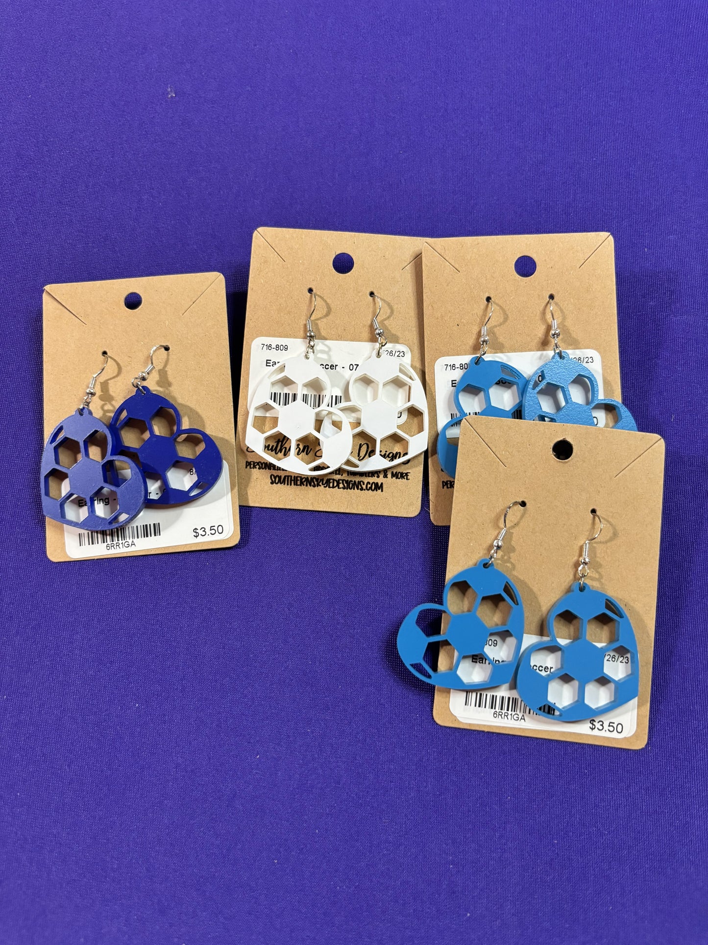 Heart Shaped Soccer Earrings