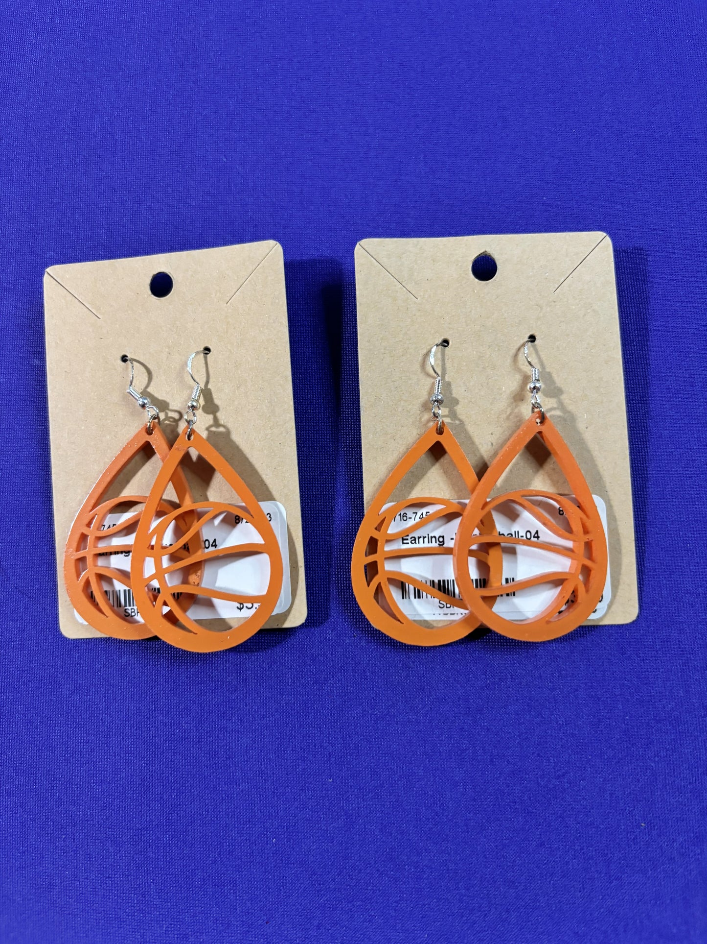 Basketball Large Cutout Earrings