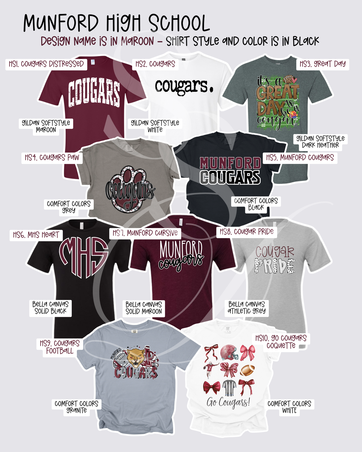 Munford Cougars Mix & Match Spirit Wear
