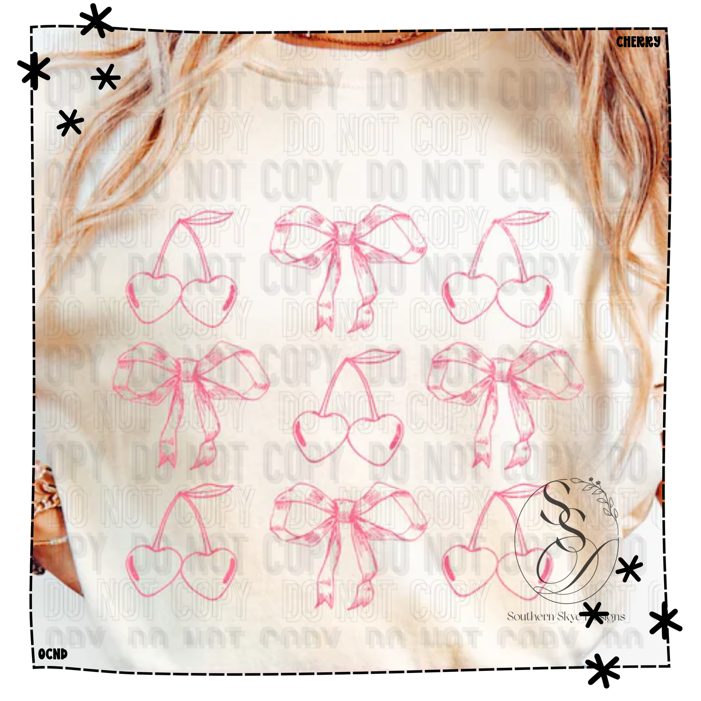 Pink Cherry Bow Collage