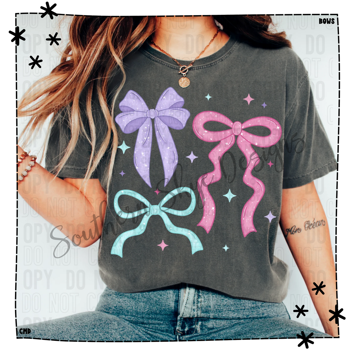 Purple Blue Pink Bows