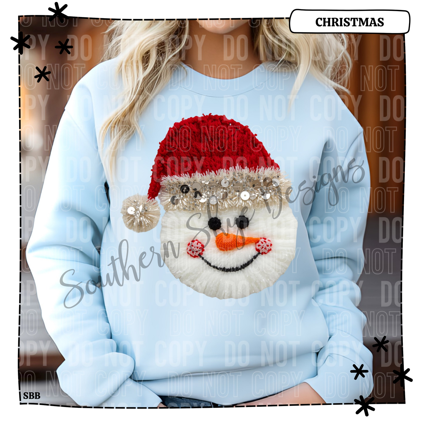 Snowman Face Faux Yarn