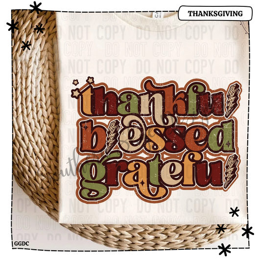 Thankful Blessed Grateful