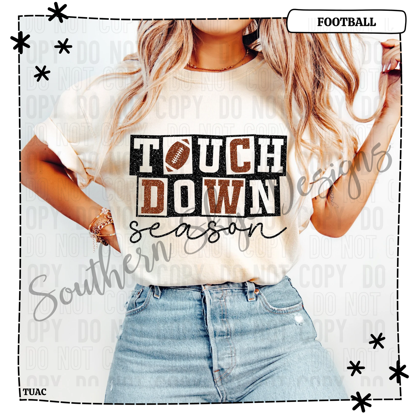 TouchDown Season Glitter Stamps