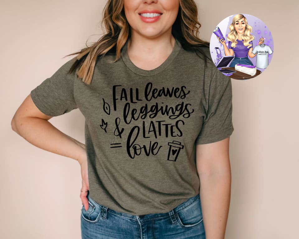 Fall Leaves Leggings Lattes & Love