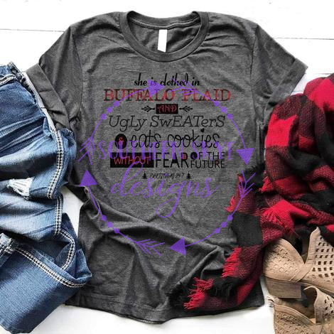 She Is Clothed In Buffalo Plaid