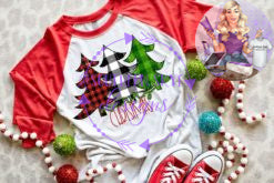 Merry Christmas Plaid Trees Youth