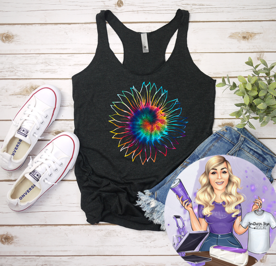 Sunflower Outline (tie-dye)