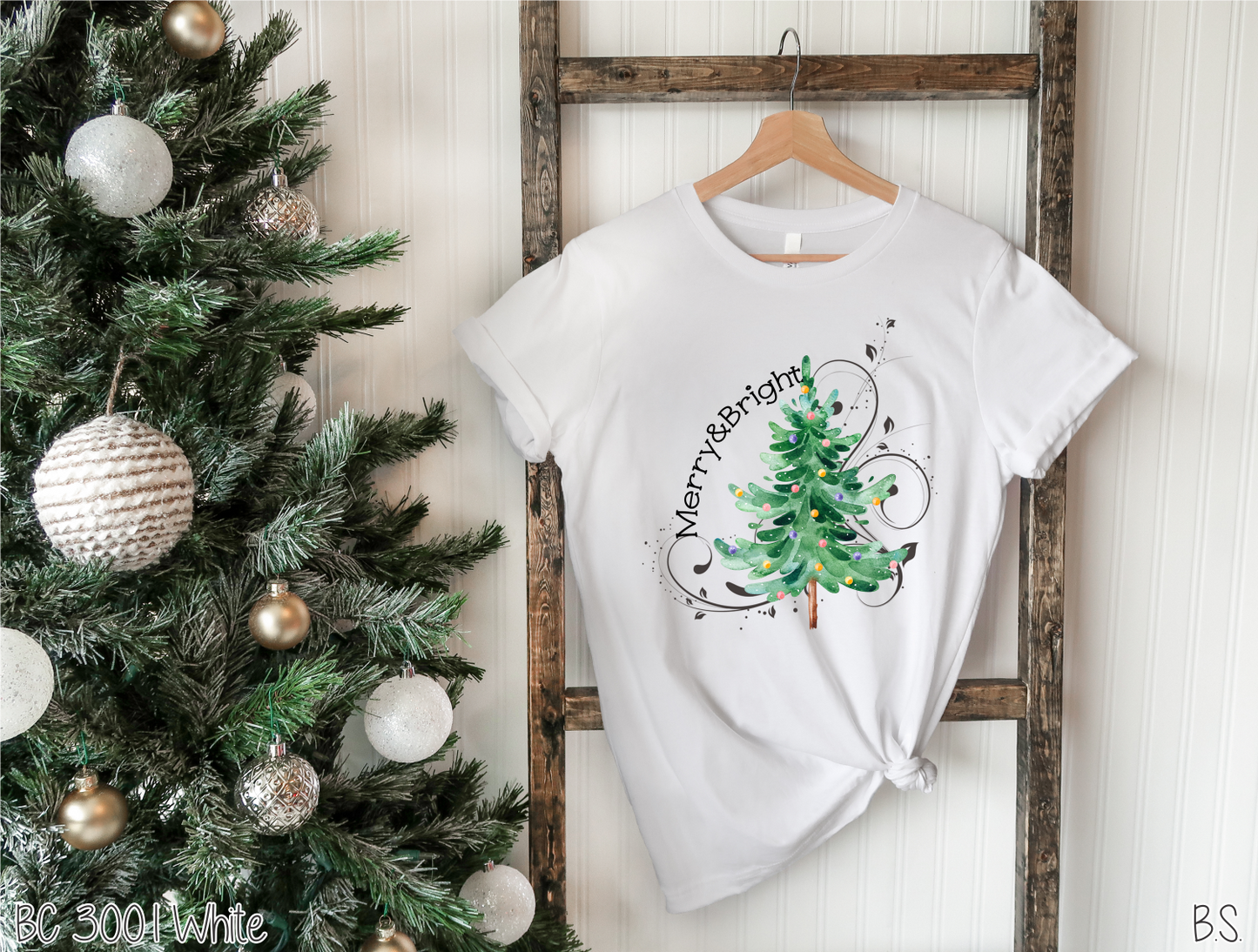 Merry and Bright Watercolor Tree
