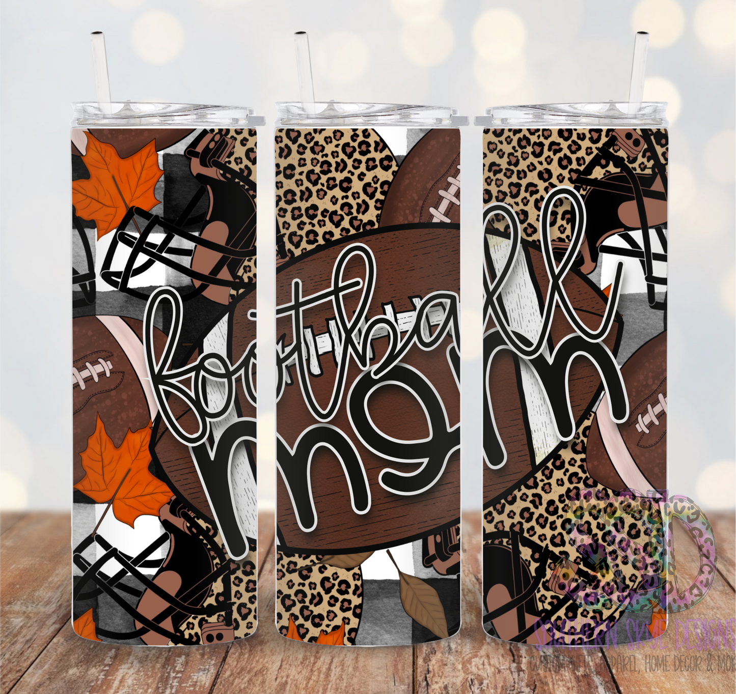 Football Mom Brown Tumbler