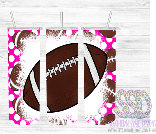 Football Polka Dot Tumbler