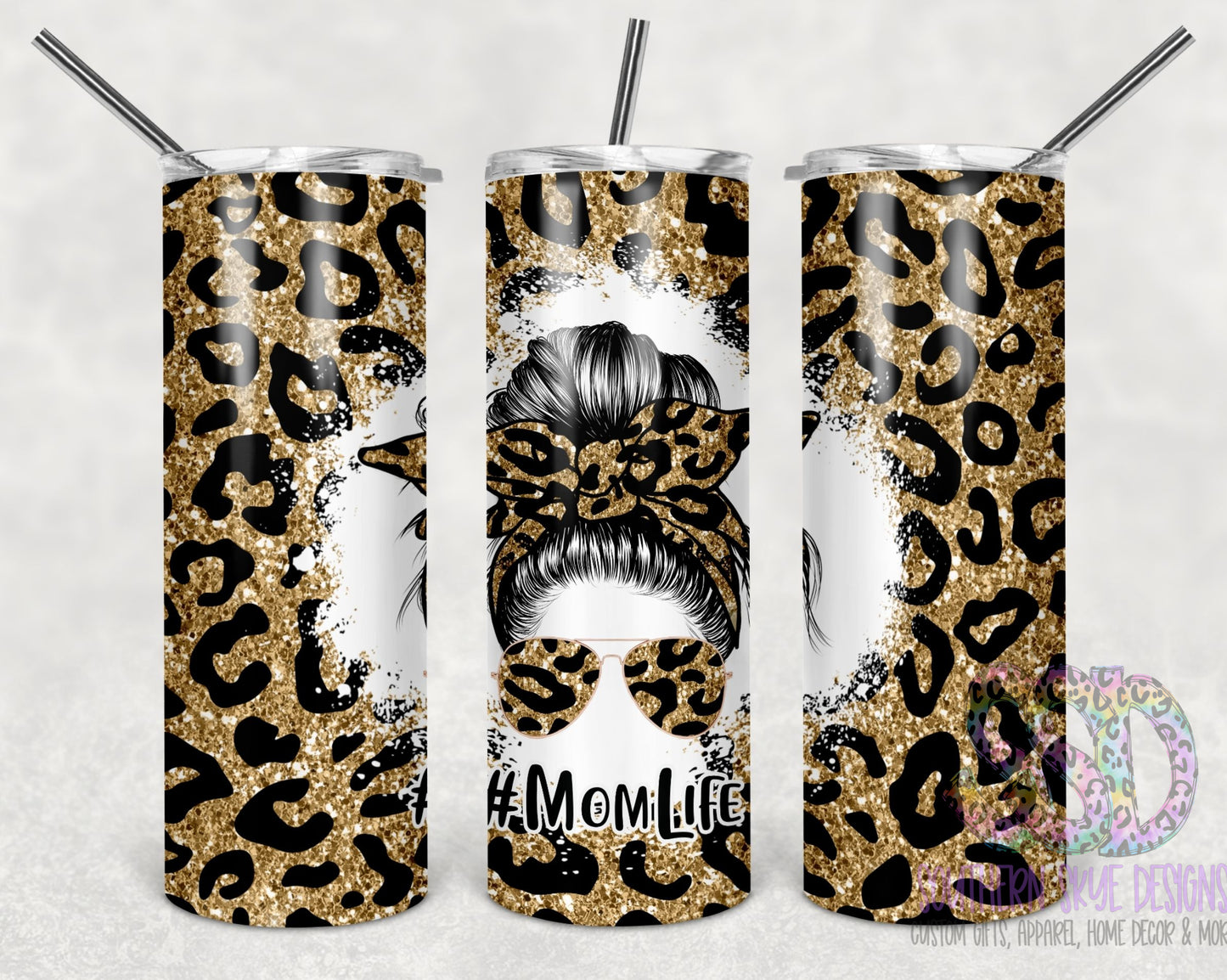 Mom Life Leopard Tumbler