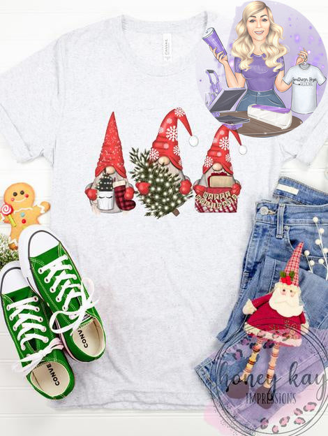 Red Happy Holiday Gnomes