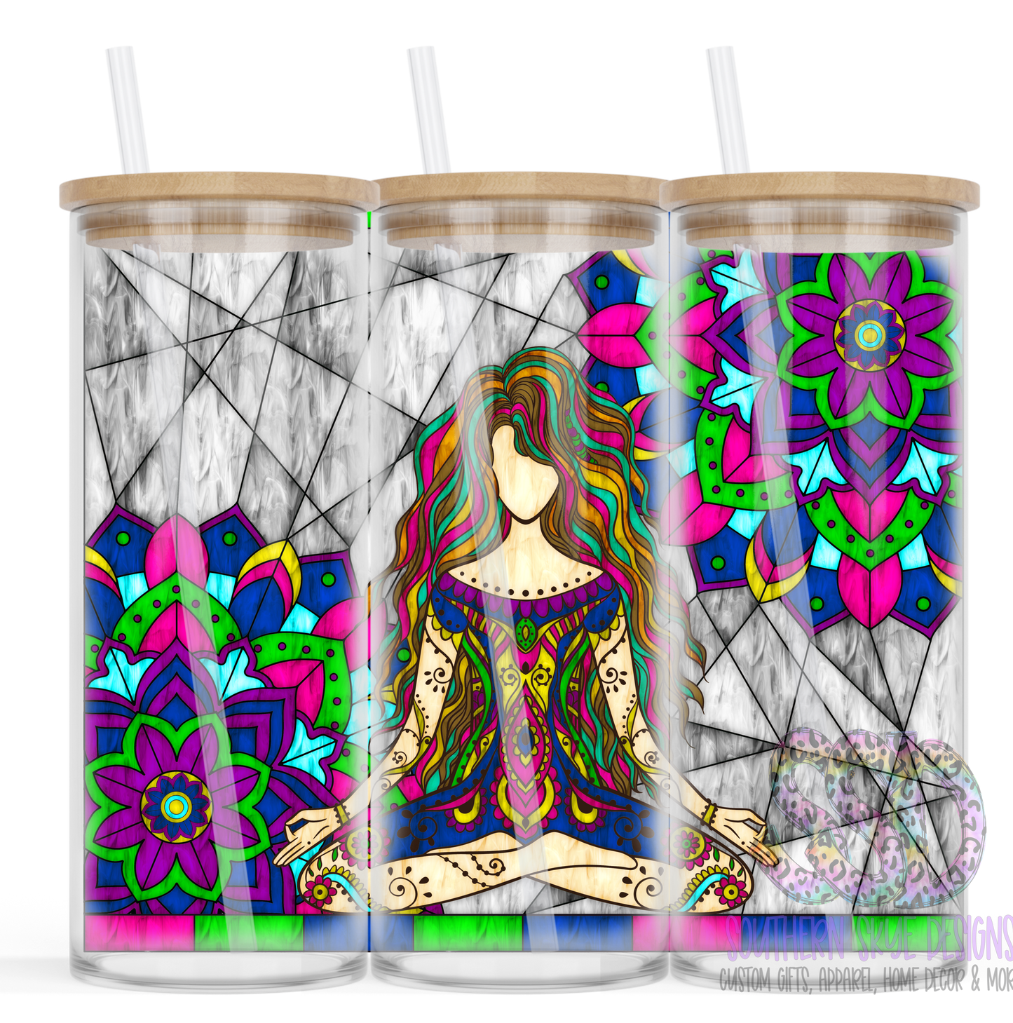 Zen Girl Stained Glass Tumbler