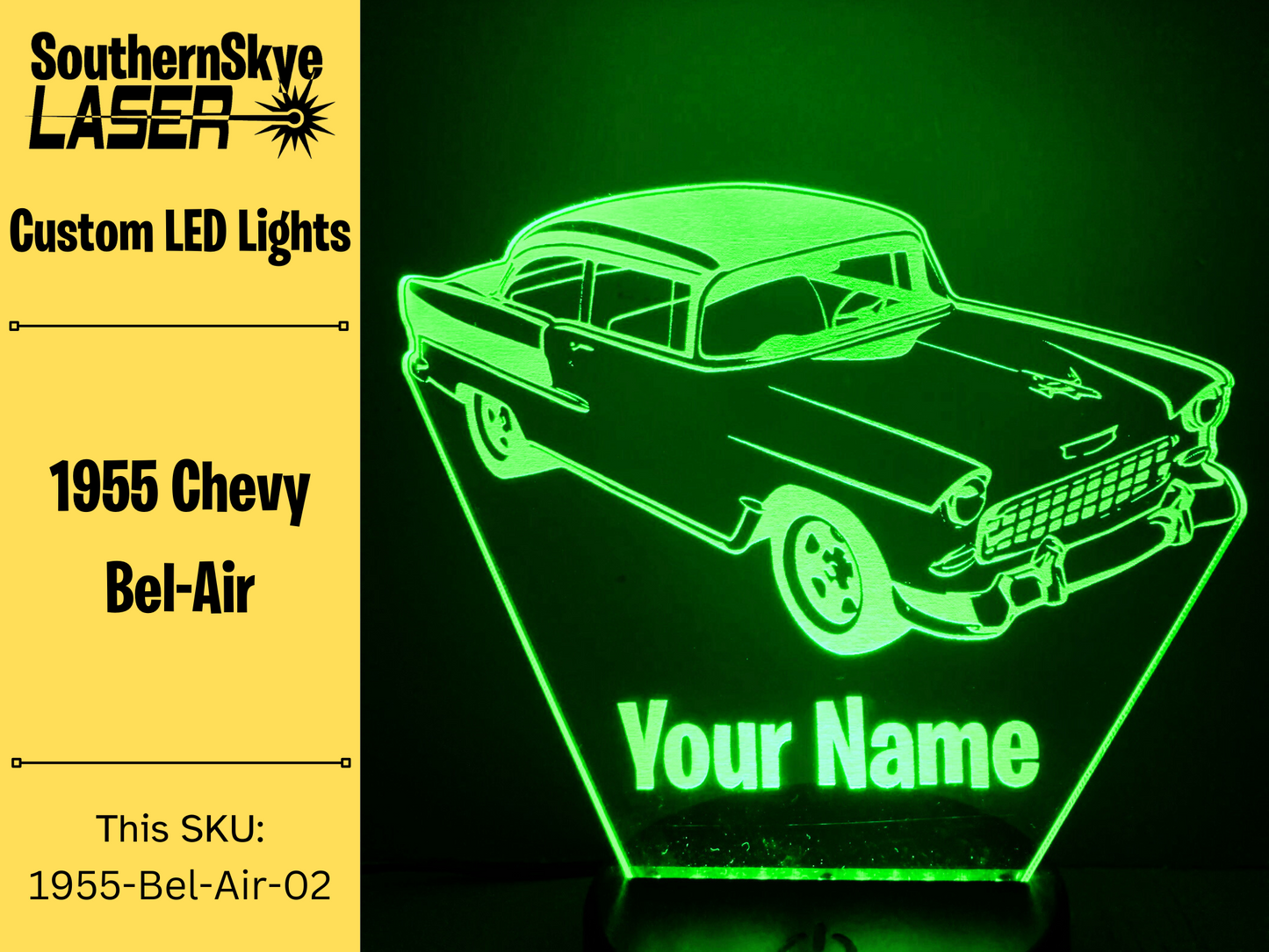 1955 Chevy Bel Air LED Light, Night Light, Desk Light, Personalized Gift
