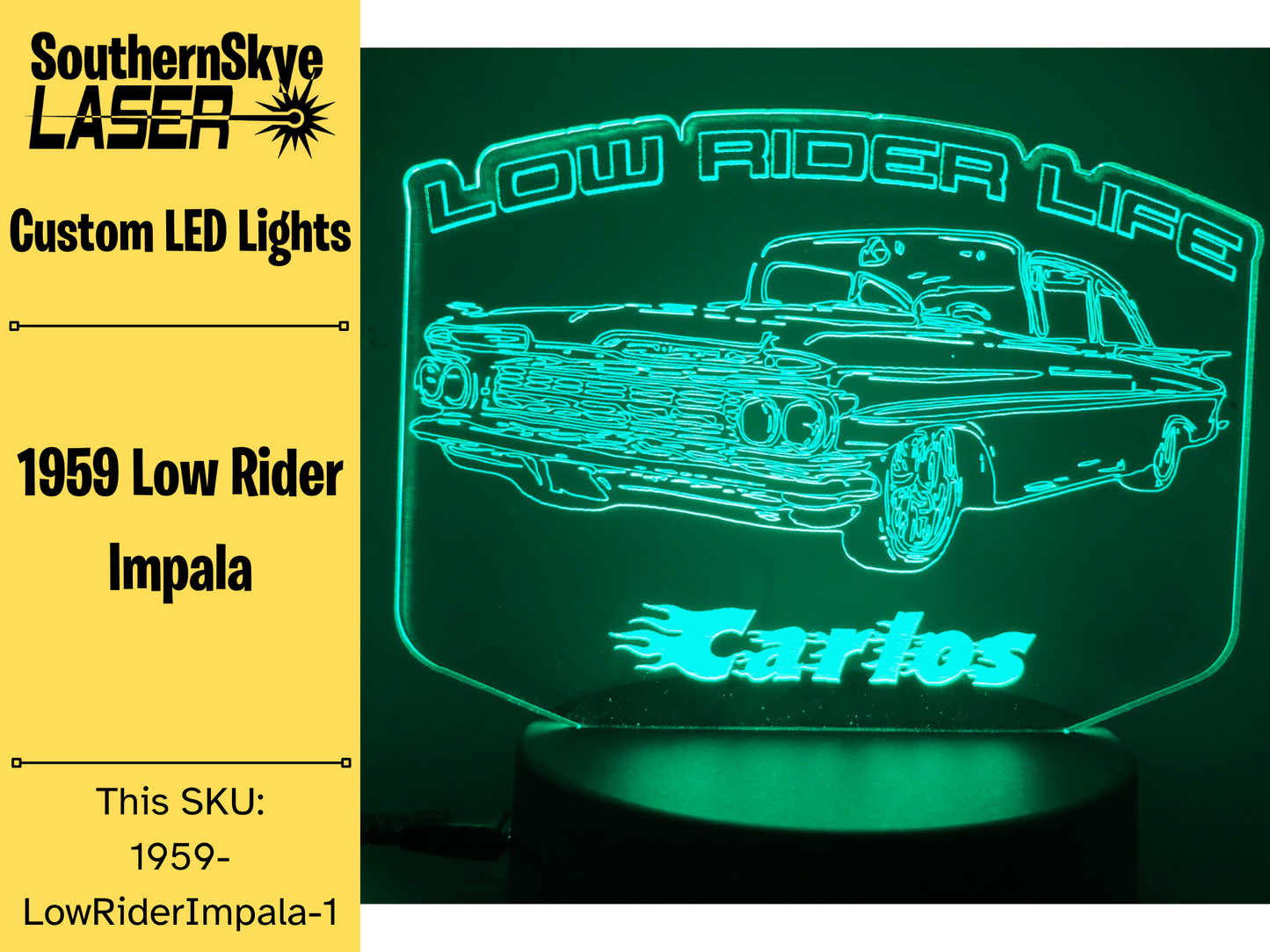 1959 Low-Rider Impala LED Light, Night light, Desk Light, Personalized Gift
