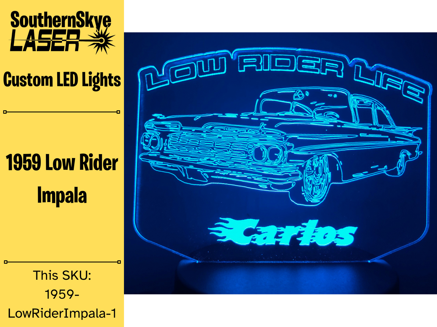 1959 Low-Rider Impala LED Light, Night light, Desk Light, Personalized Gift