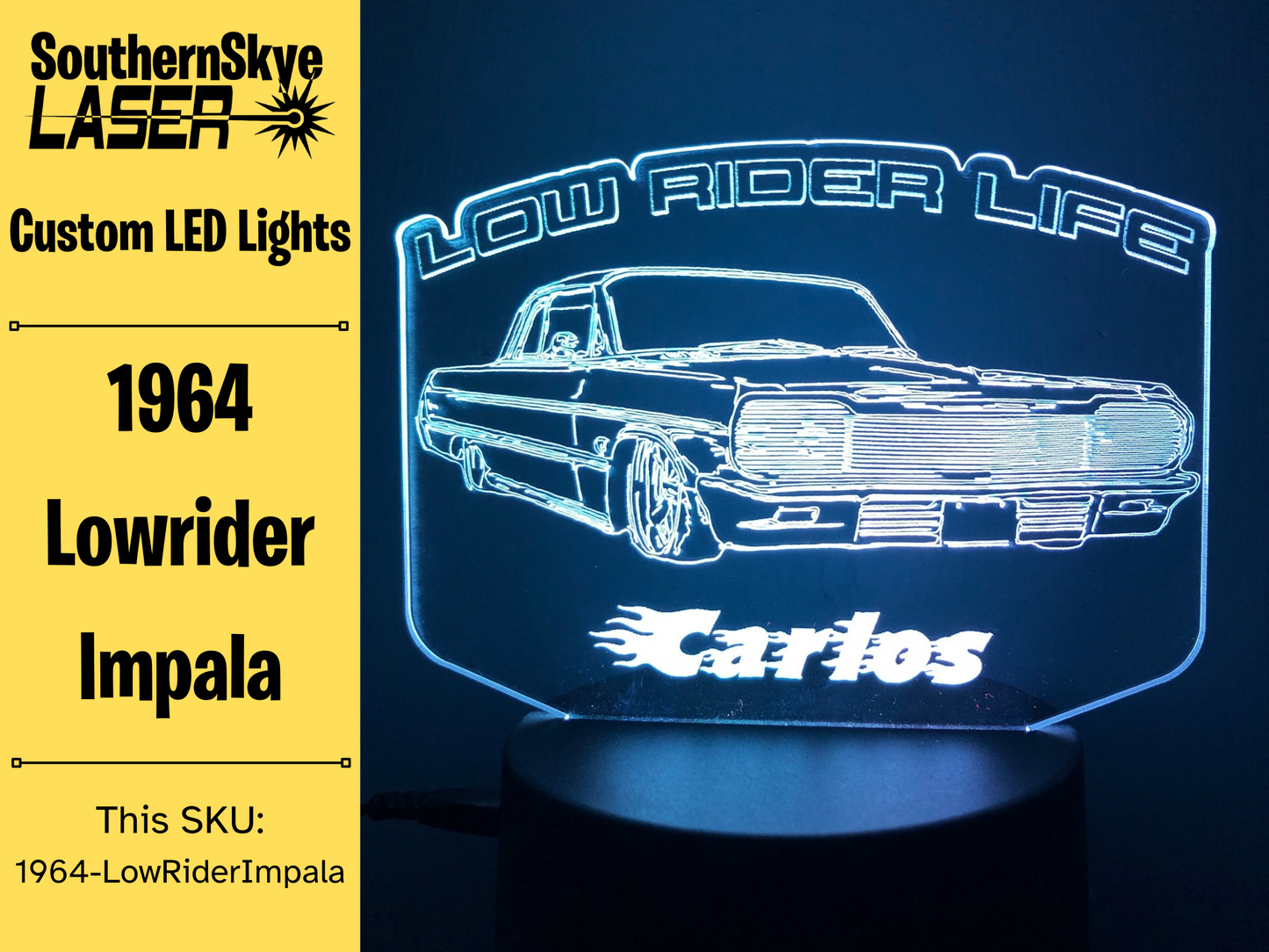 1964 Low-Rider Impala LED Light, Night light, Personalized Gift