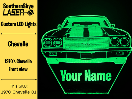 Chevy Chevelle LED Light, Night Light, Desk Light, Personalized Gift, Car Show Trophy