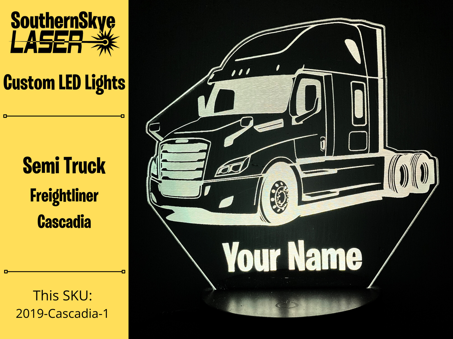 Semi Truck Freightliner Cascadia LED Light, Night Light, Desk Light, Personalized Gift