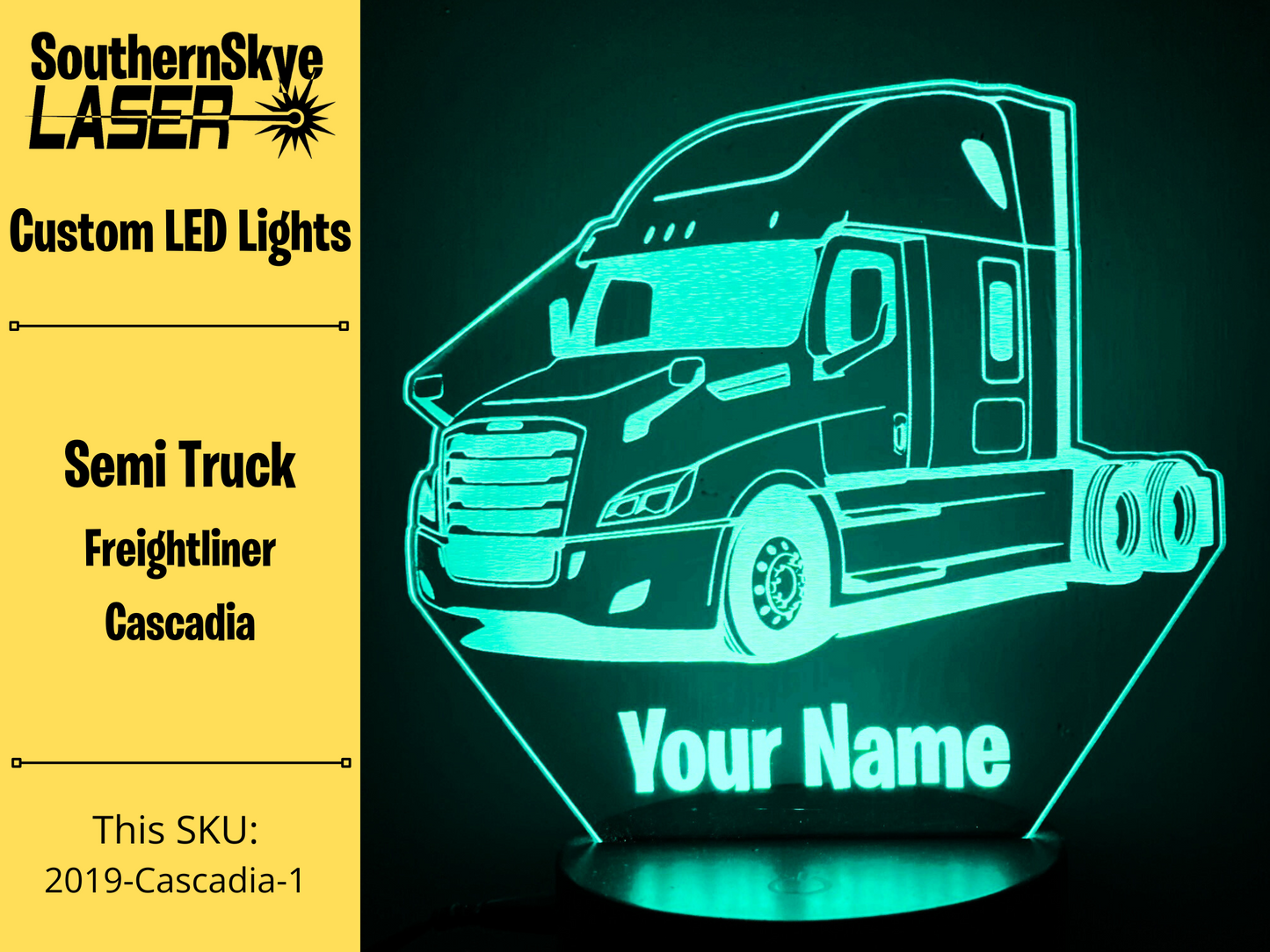 Semi Truck Freightliner Cascadia LED Light, Night Light, Desk Light, Personalized Gift