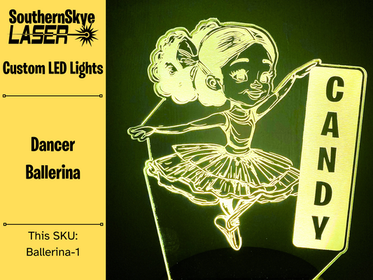 Dancer Ballerina LED Light, Night Light, Desk Light Personalized Gift, Trophy, Award