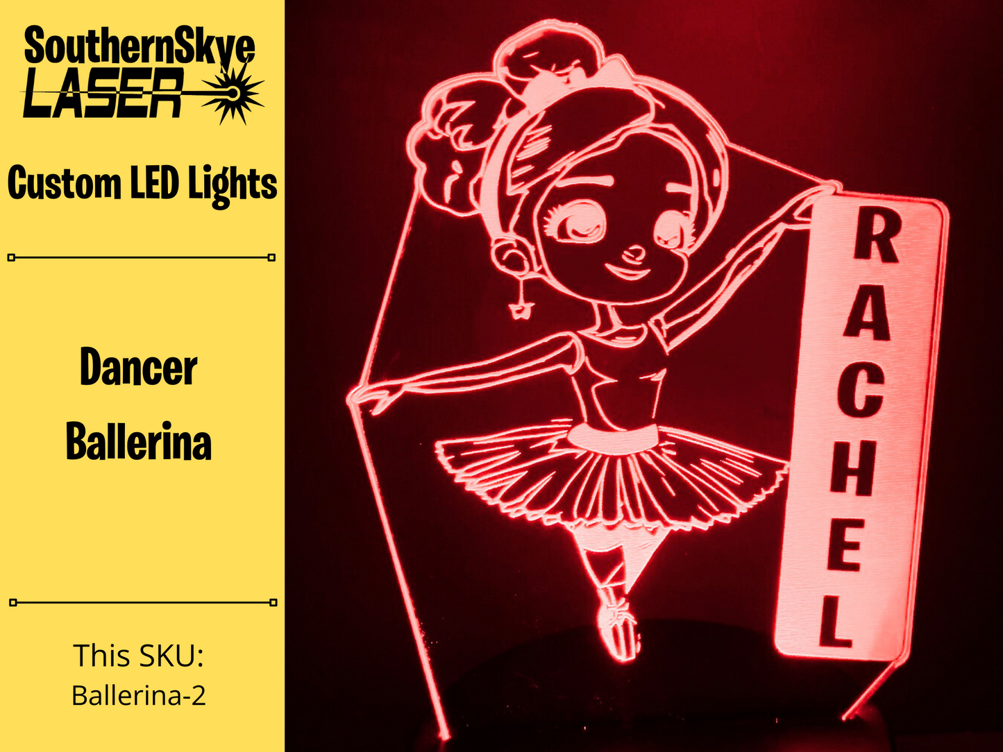 Dancer Ballerina LED Light, Night Light, Desk Light Personalized Gift, Trophy, Award