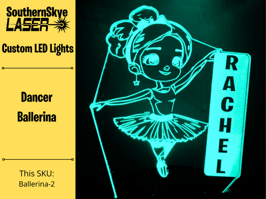 Dancer Ballerina LED Light, Night Light, Desk Light Personalized Gift, Trophy, Award
