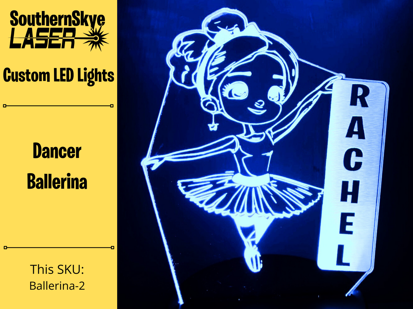 Dancer Ballerina LED Light, Night Light, Desk Light Personalized Gift, Trophy, Award