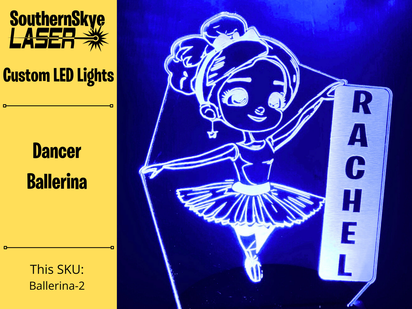 Dancer Ballerina LED Light, Night Light, Desk Light Personalized Gift, Trophy, Award