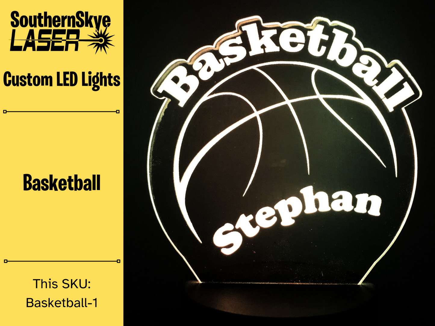 Basketball LED Light, Night Light, Desk Light Personalized Gift, Trophy, Award