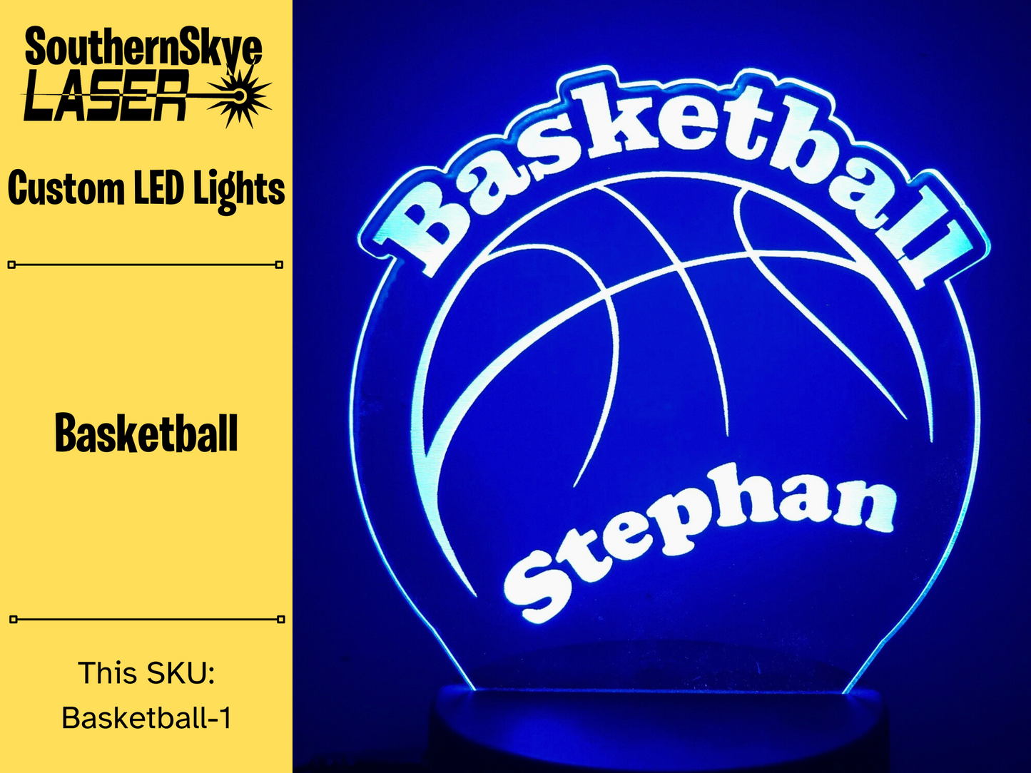 Basketball LED Light, Night Light, Desk Light Personalized Gift, Trophy, Award