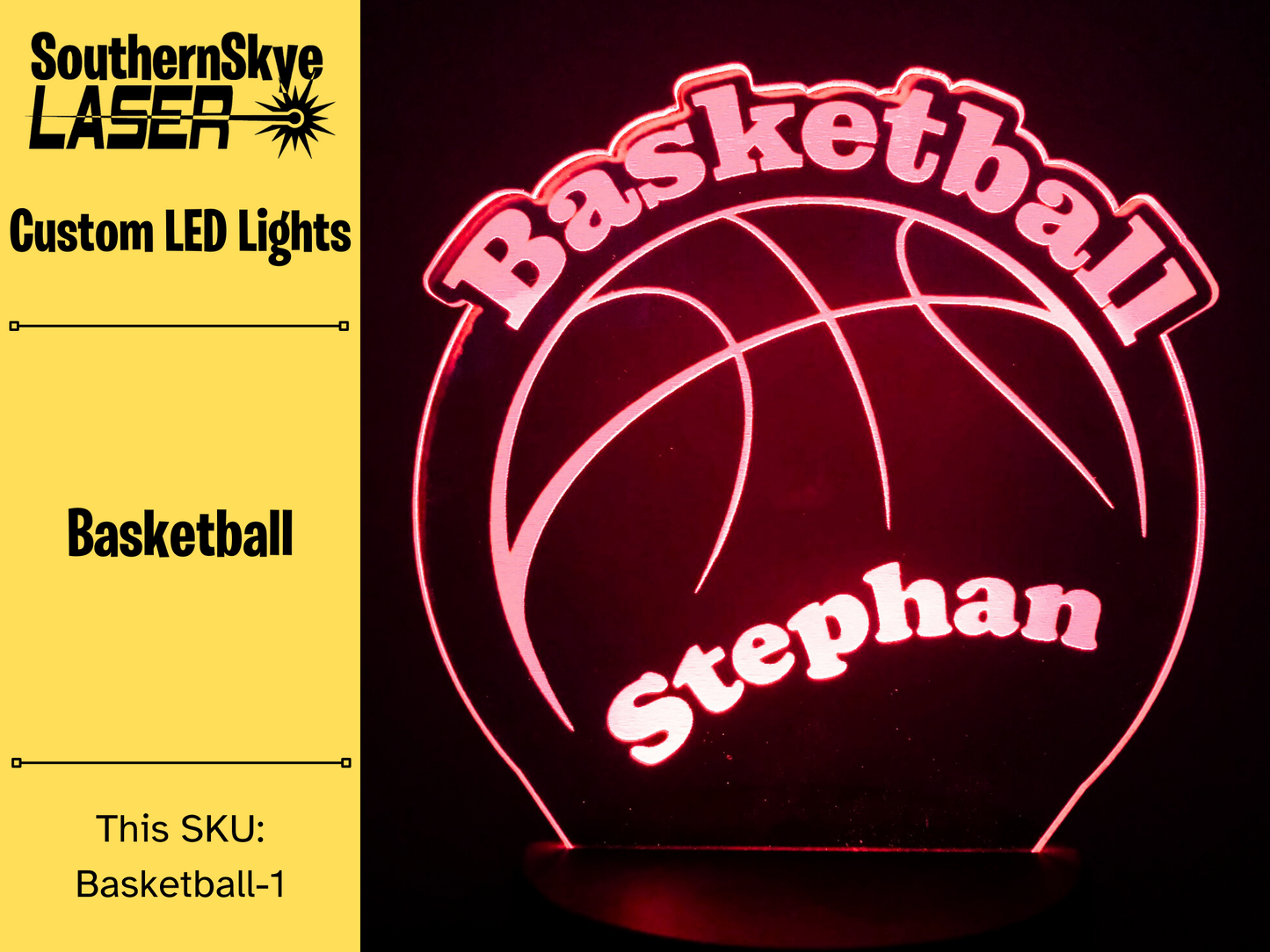Basketball LED Light, Night Light, Desk Light Personalized Gift, Trophy, Award
