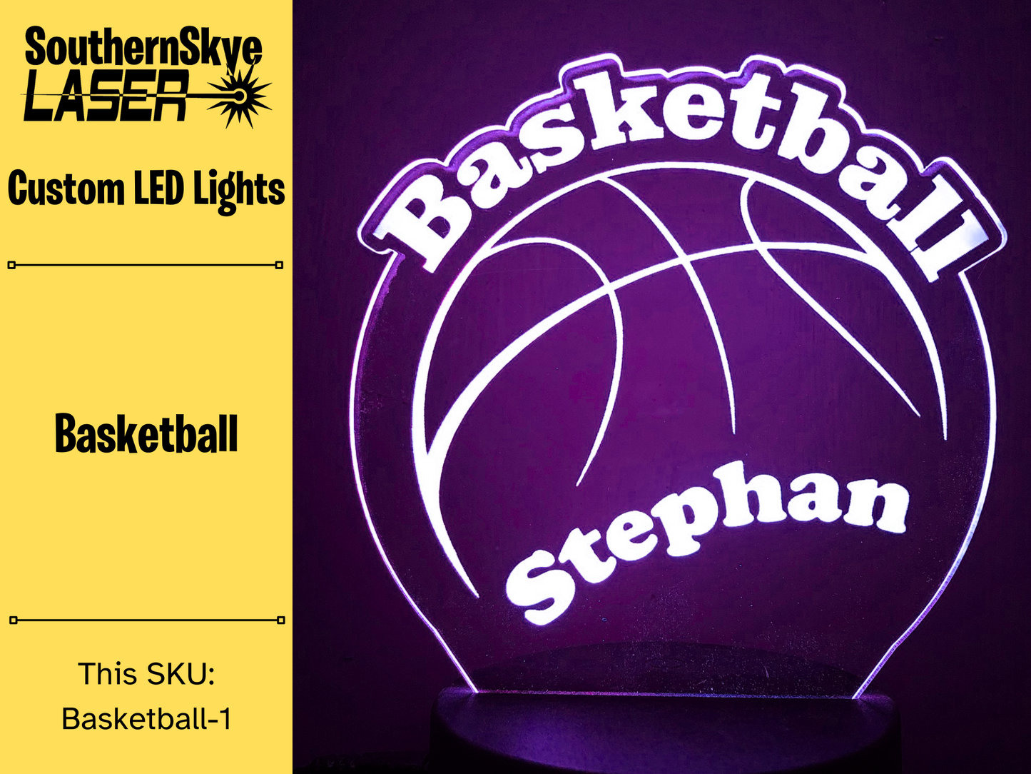 Basketball LED Light, Night Light, Desk Light Personalized Gift, Trophy, Award