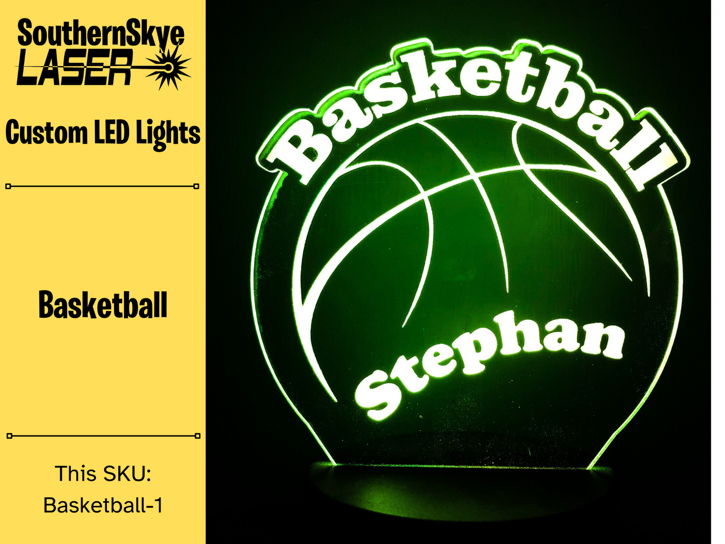 Basketball LED Light, Night Light, Desk Light Personalized Gift, Trophy, Award