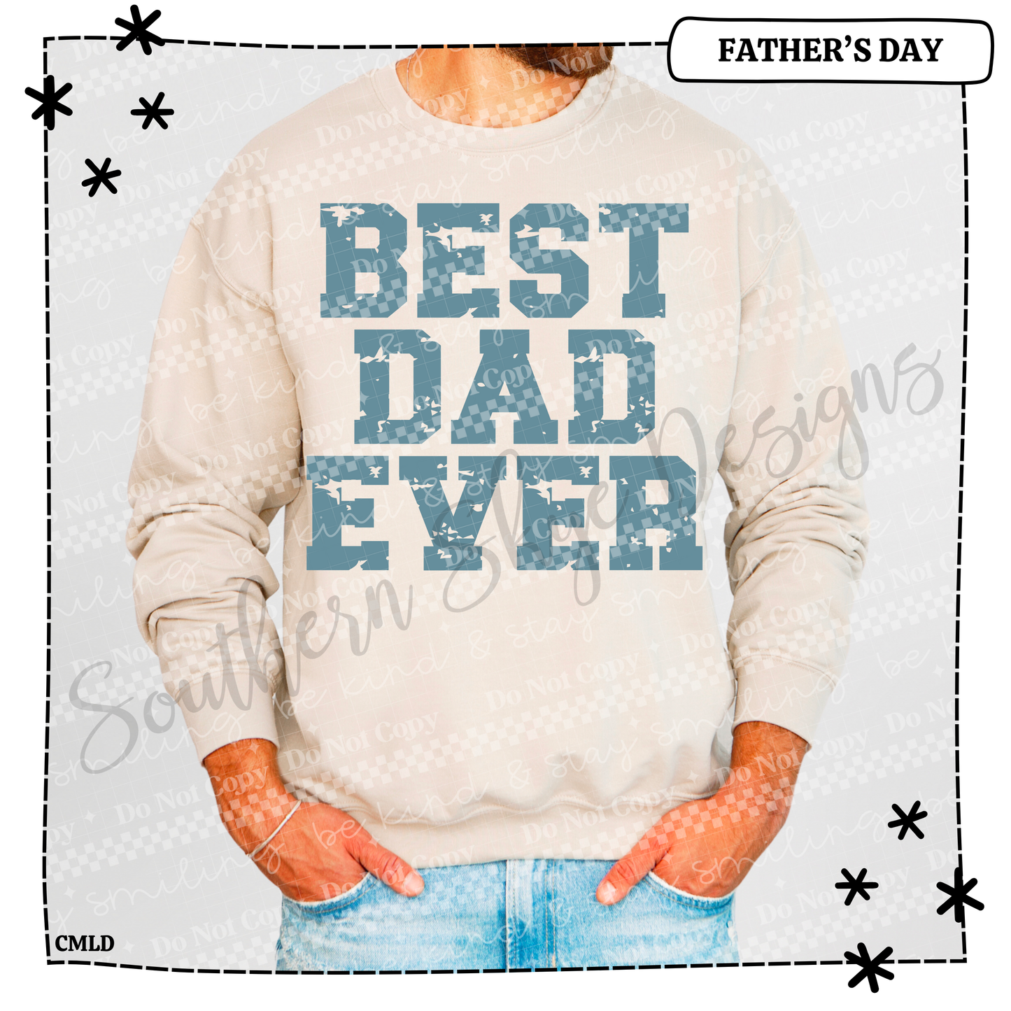 Best Dad Ever Blue Vintage