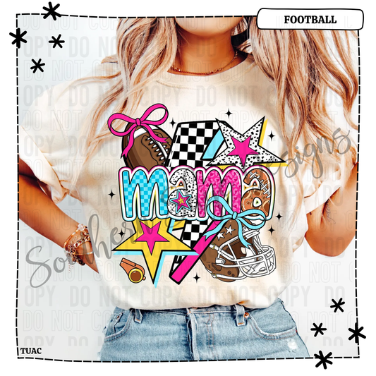 Bright Retro Football Mama