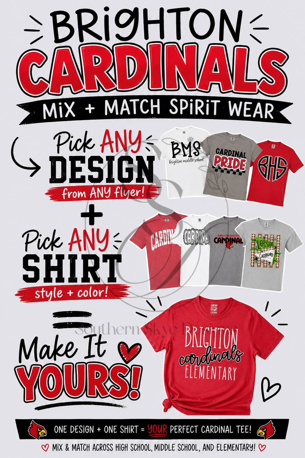Brighton Cardinals Mix & Match Spirit Wear