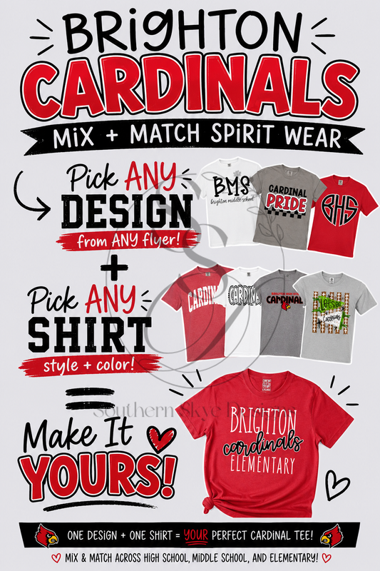 Brighton Cardinals Mix & Match Spirit Wear