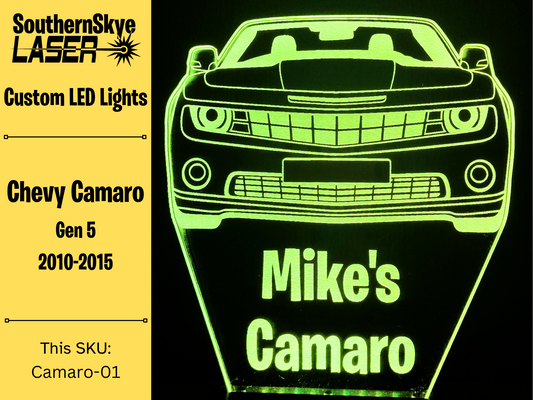 Chevy Camaro LED Light, Night Light, Desk Light, Personalized Gift, Car Show Trophy