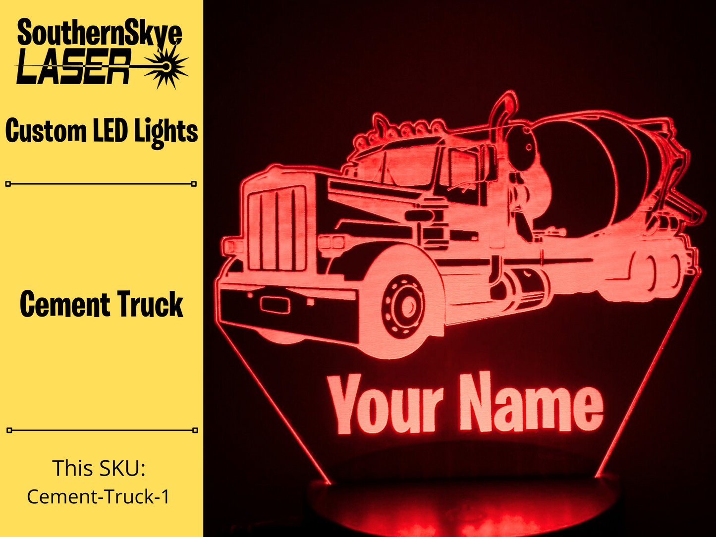 Cement Truck LED Light, Night Light, Desk Light, Personalized Gift