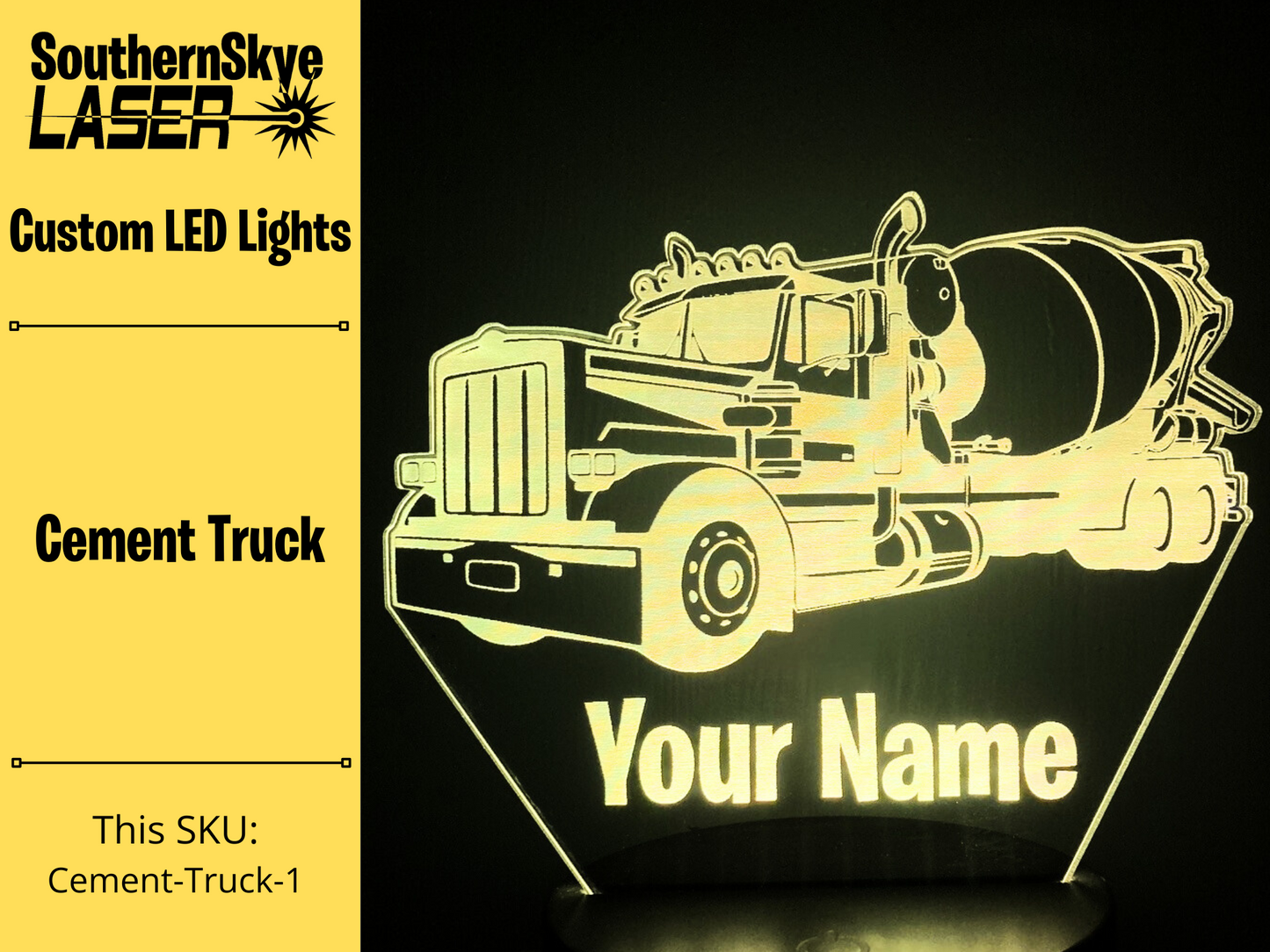 Cement Truck LED Light, Night Light, Desk Light, Personalized Gift