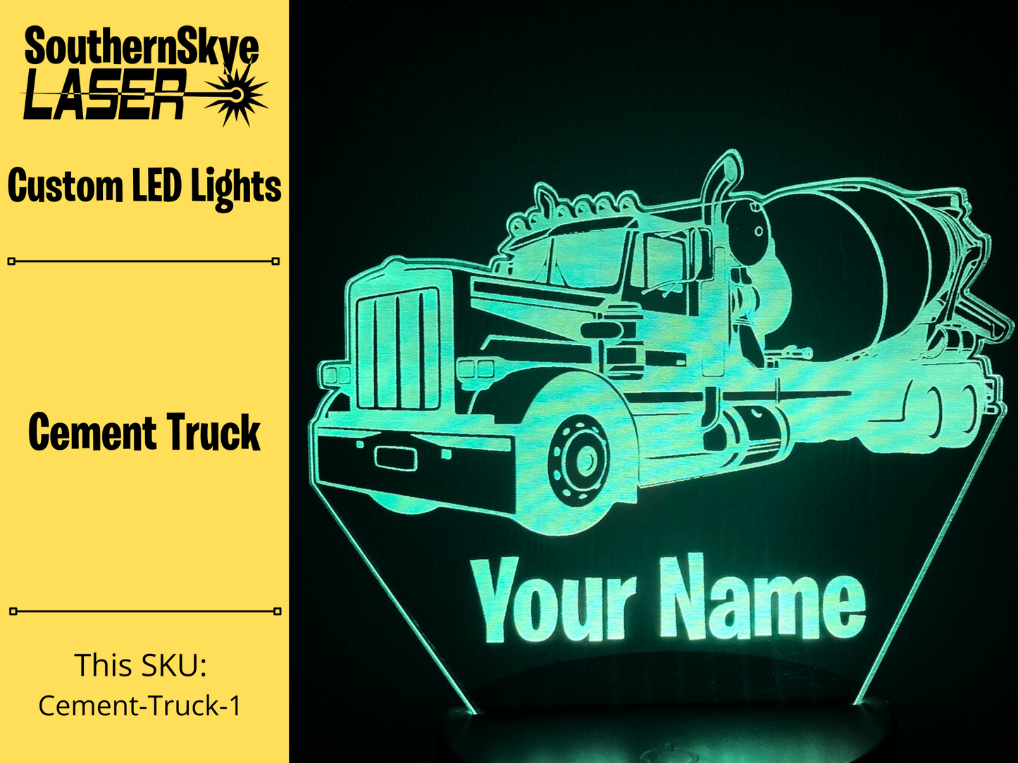 Cement Truck LED Light, Night Light, Desk Light, Personalized Gift
