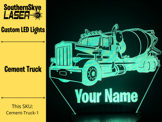 Cement Truck LED Light, Night Light, Desk Light, Personalized Gift