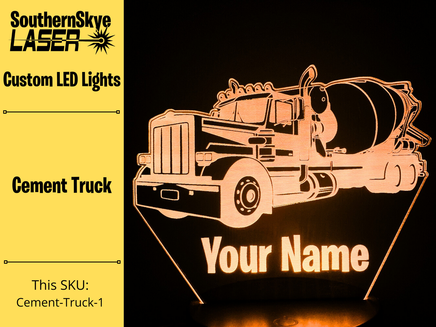 Cement Truck LED Light, Night Light, Desk Light, Personalized Gift