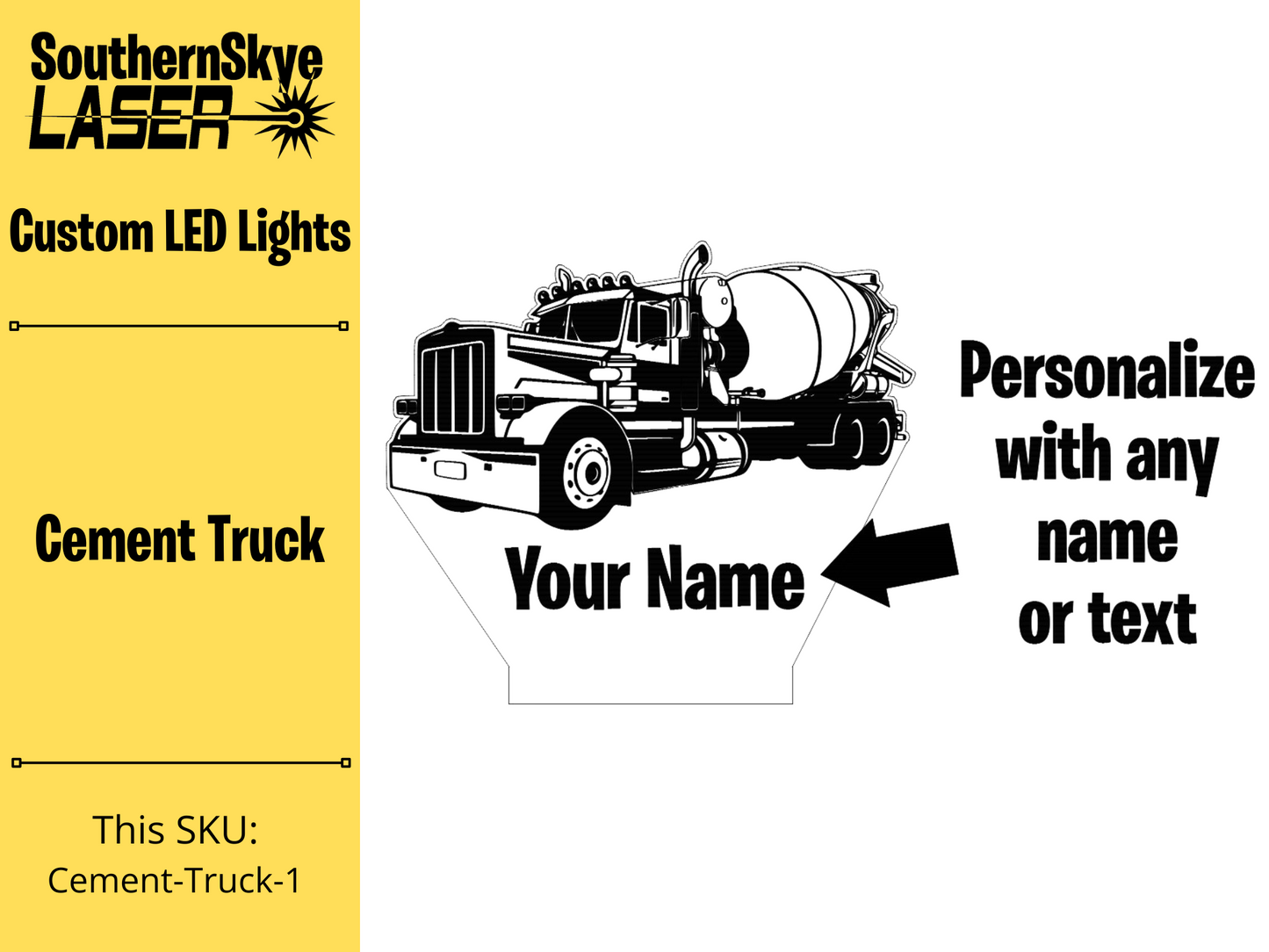 Cement Truck LED Light, Night Light, Desk Light, Personalized Gift