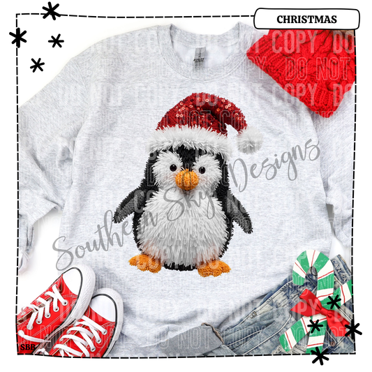 Christmas Penguin Faux Yarn