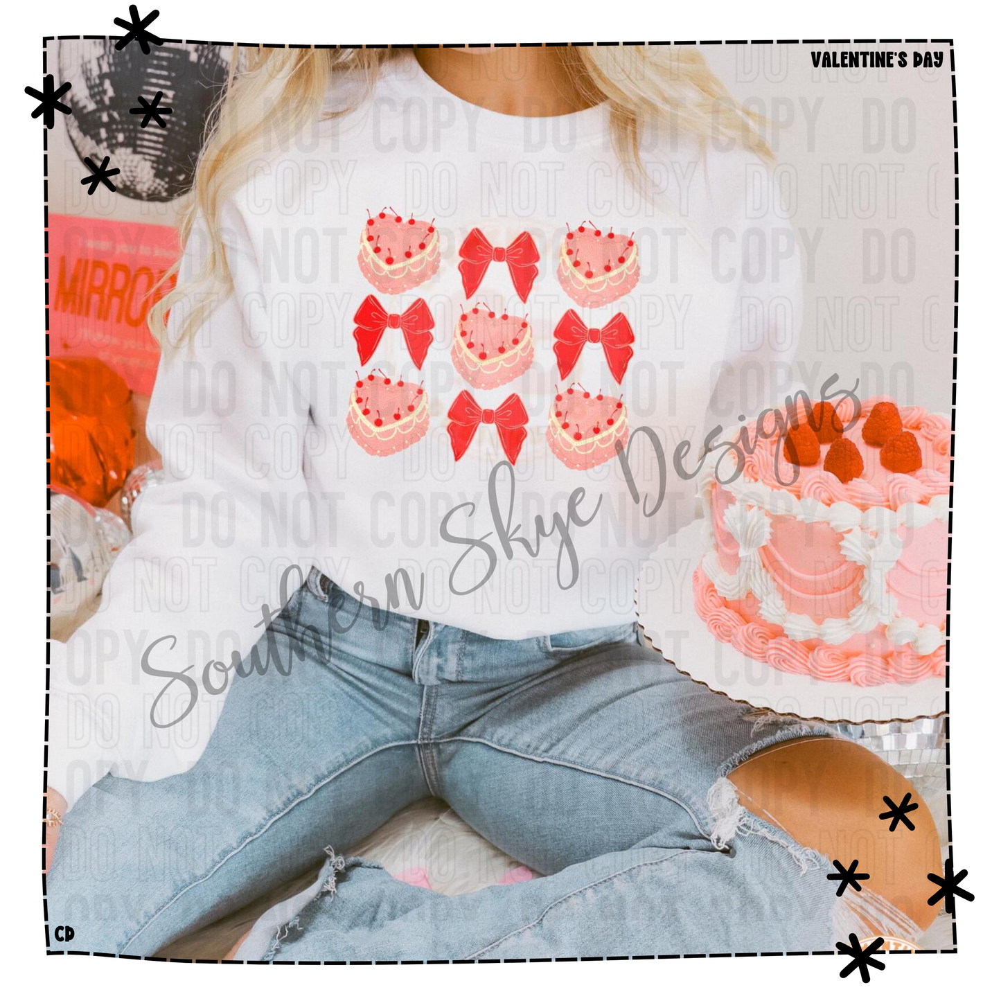 Coquette Valentine Cake & Bows